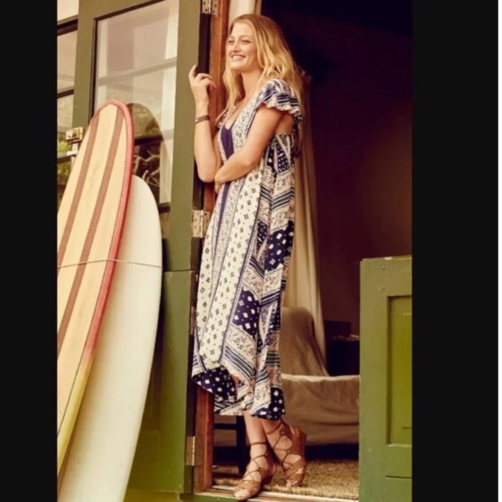 Anthropologie Maeve‎ Boho Floral Midi Dress Small